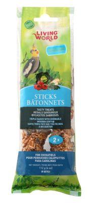 Living World Cockatiel Sticks - Vegetable Flavour Treat 4oz - 2 pack