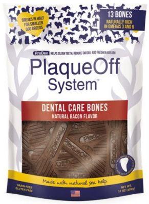 ProDen PlaqueOff System Dog Dental Care Bones Natural Bacon Flavor 17oz